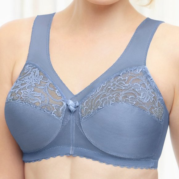 Set of 3! 44G Glamorise MAGIC LIFT Full Figure Bra (COMFORT-STRAPS) Blue-Ice - Picture 3 of 13